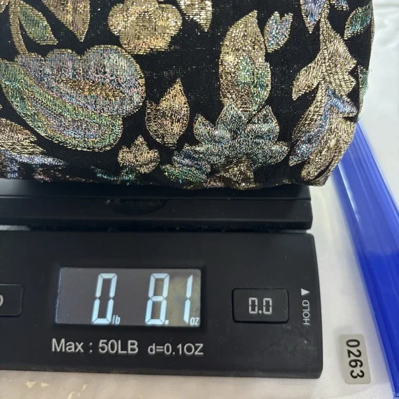 Vintage Patra Jacket 14 Lame' Floral Metallic Black Cocktail Evening Glam - Picture 12 of 12